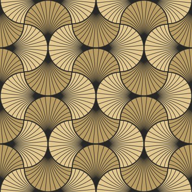 art deco pattern of overlapping arcs