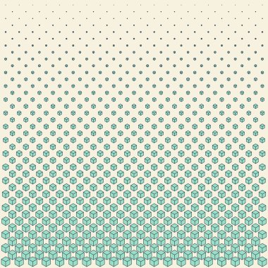 perspektif satırlardaki yeşil küpleri