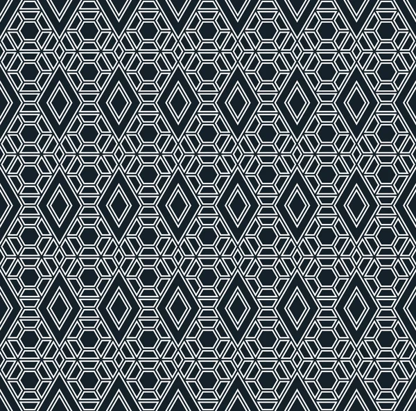 Schwarz-weiße Umrissmuster geometrischer Formen — Stockvektor