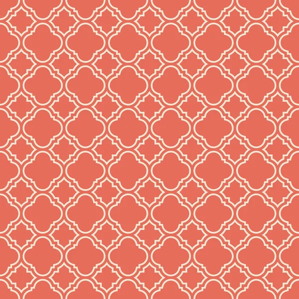 Coral rosa quatrefoil padrão — Vetor de Stock