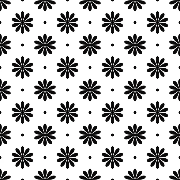 Motif floral noir et blanc — Image vectorielle