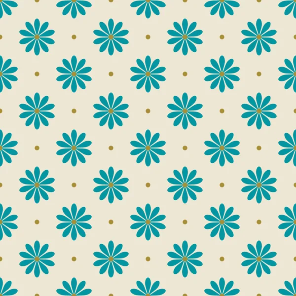 Patrón floral de color azul — Vector de stock