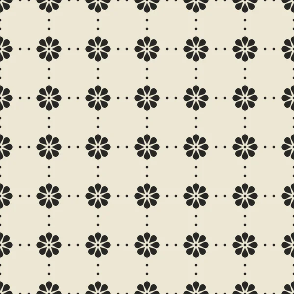 Patrón floral blanco y negro — Vector de stock