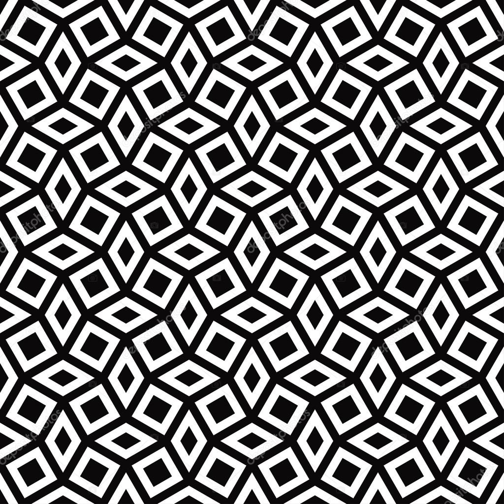 monochrome pattern of tilted squares and rhombuses