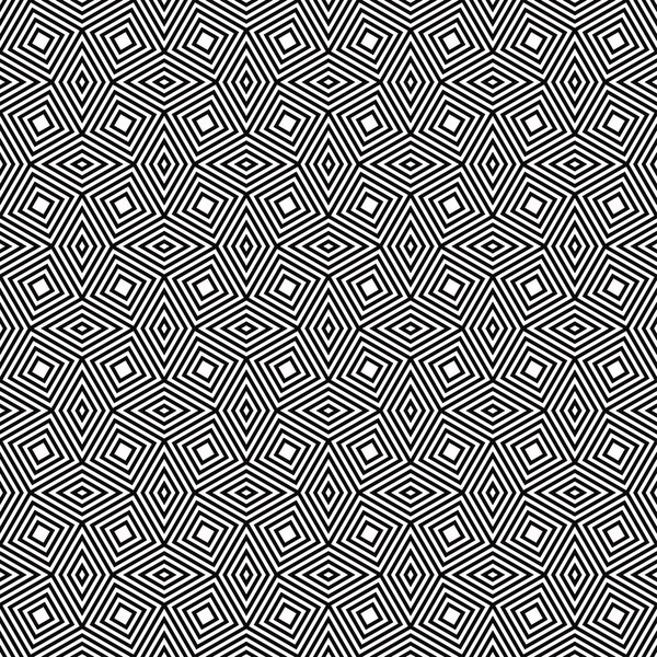 Sömlös geometriska svartvita mönster av konturer. — Stock vektor