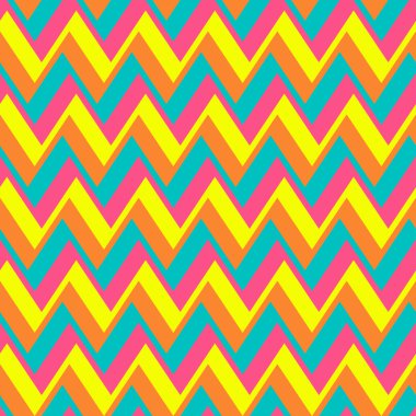 Chevron modeli ötelenen çok renkli zikzaklar gelen.