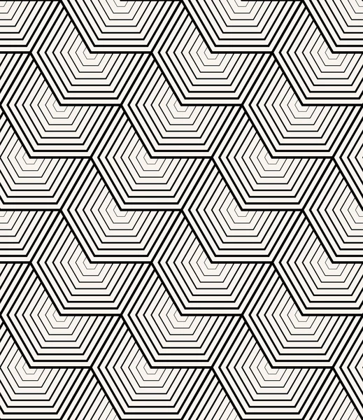 Patrón vectorial hexagonal monocromo — Vector de stock