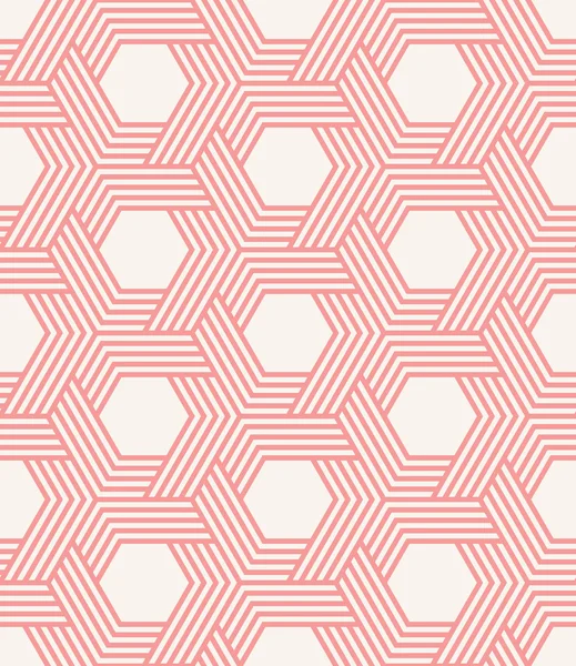 Seamless striped hexagon weave pattern — Stock Vector
