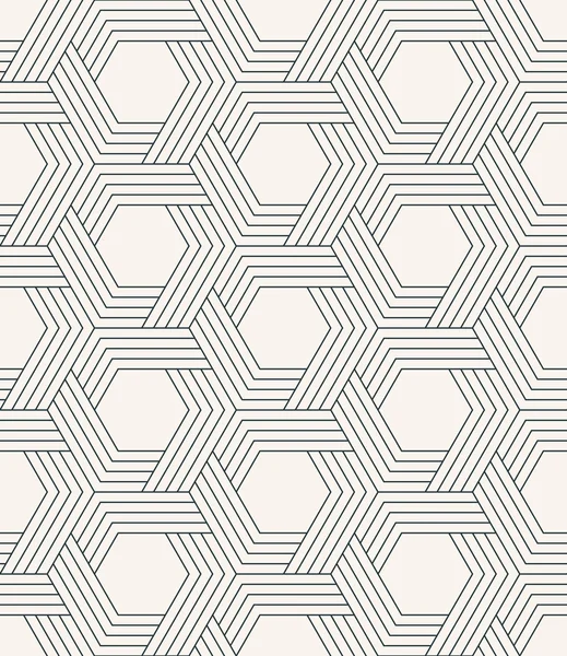 Patrón de tejido geométrico a rayas sin costura de hexágonos . — Archivo Imágenes Vectoriales