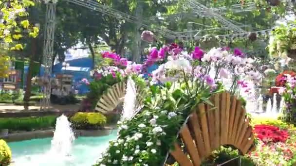 Chi Minh City Βιετνάμ Ιανουαρίου 2020 Καλλιτεχνικά Διακοσμημένο Φεστιβάλ Λουλουδιών — Αρχείο Βίντεο