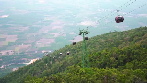 Tay Ninh Vietnam Februari 2020 Moderne Kabelbaan Den Berg Tay — Stockvideo