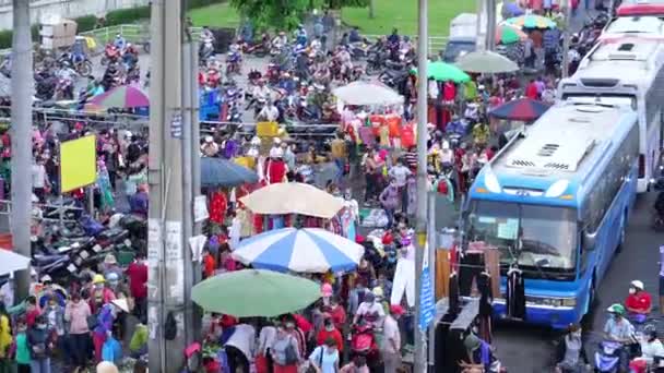 Cidade Chi Minh Vietnã Abril 2020 Ocupadas Horas Trânsito Com — Vídeo de Stock