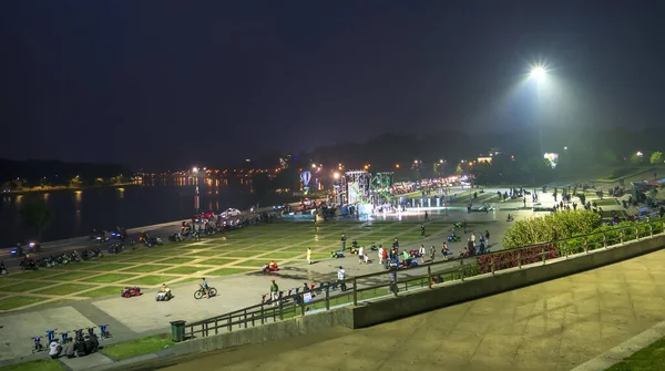 Lat Vietnam April 2Nd 2021 Night View Lam Vien Square — Stock Photo, Image