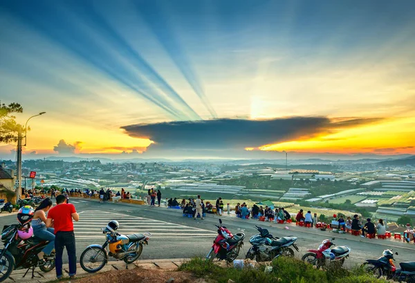 Lat Vietnam May 4Th 2021 Sunset Landscape Agricultural Greenhouse Valley — Stockfoto