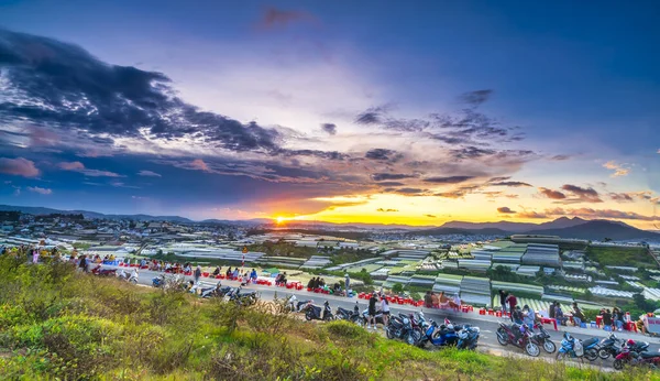 Lat Vietnam May 4Th 2021 Sunset Landscape Agricultural Greenhouse Valley — Stock Photo, Image