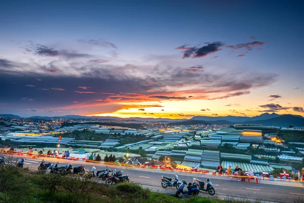 Lat Vietnam Mai 2021 Coucher Soleil Dans Vallée Agricole Serre — Photo