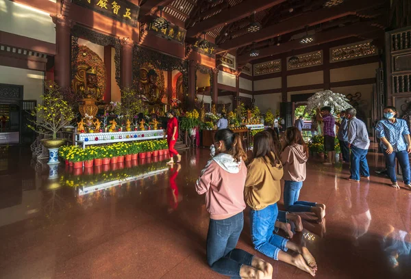 Chi Minh City Vietnam Február 2021 Tavasz Élénk Hangulat Templomban — Stock Fotó