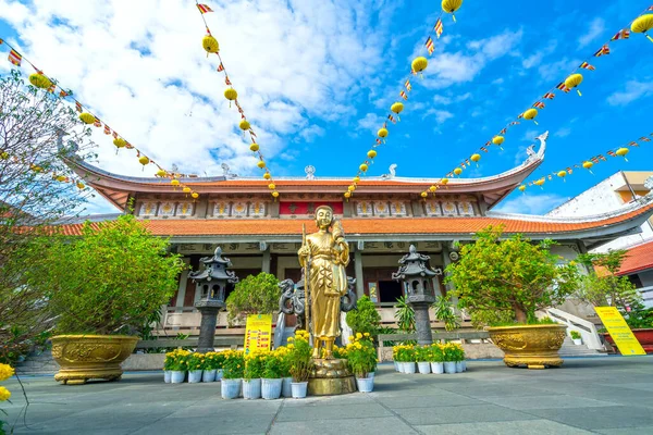 Ciudad Chi Minh Vietnam Febrero 2021 Arquitectura Del Antiguo Templo —  Fotos de Stock