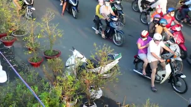Chi Minh City Vietnam Febrero 2021 Bullicio Compra Flores Mercado — Vídeo de stock