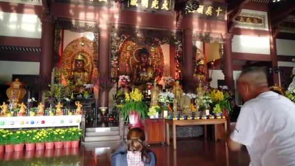 Chi Minh City Vietnam Februari 2021 Våren Livlig Atmosfär Templet — Stockvideo