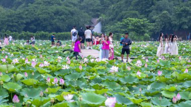 Tayland 'daki parktaki insanlar.