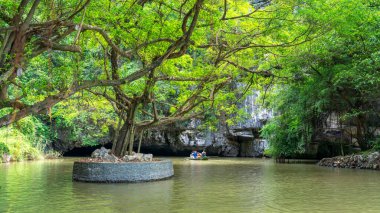 Parktaki gölün güzel manzarası.