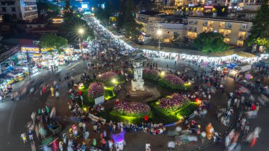 Barselona İspanya 'nın gece manzarası