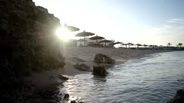 Waves breaking on the shore sea. Egypt,Red sea — Stock Video