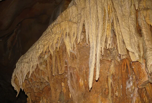 Stalactites in cave, Crimea — Stock Photo, Image