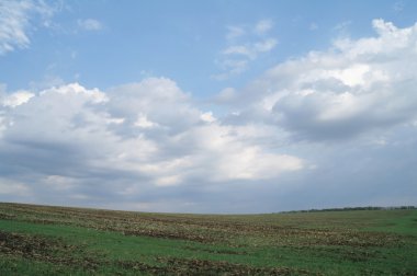 güneşli bir gün alanında.