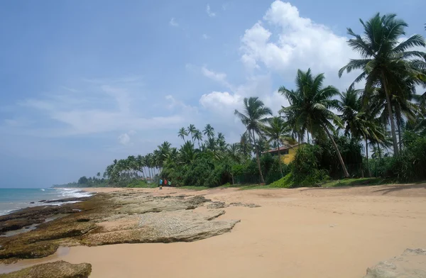 Stenar på den idylliska stranden i sri lanka. — Stockfoto