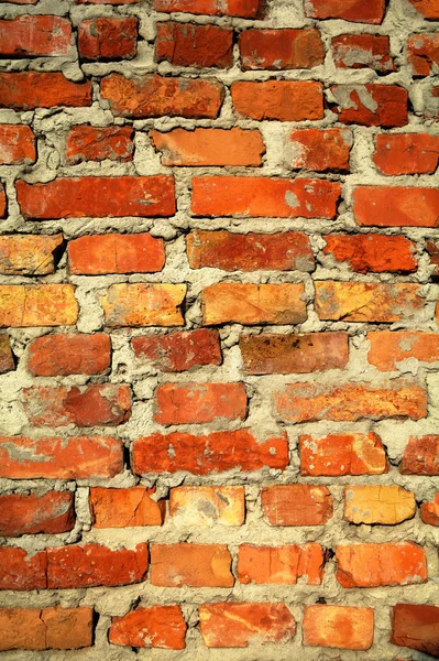 Textura de pared de ladrillo rojo viejo — Foto de Stock
