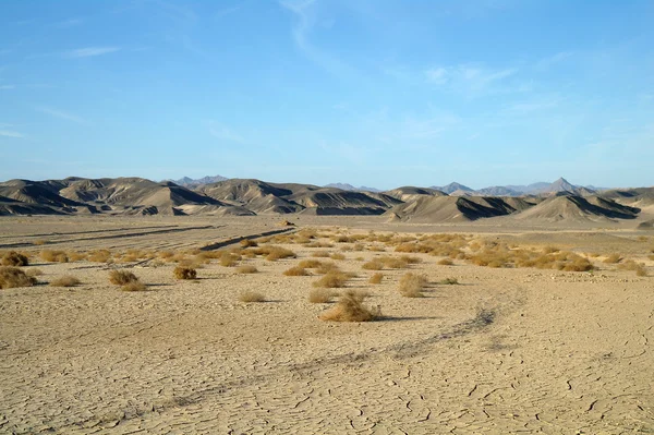 Egyptiska öknen och blå himmel. — Stockfoto