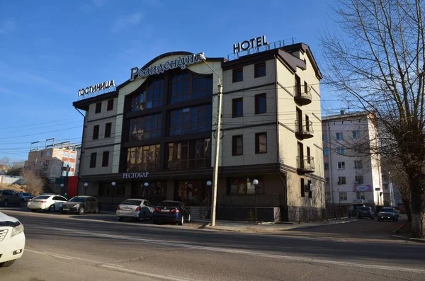 Dieses Bild Zeigt Ein Stilisiertes Hotel Breit — Stockfoto