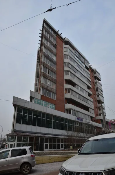 Esta Imagen Muestra Edificio Con Esquina Afilada —  Fotos de Stock