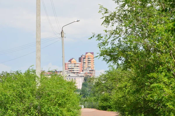 Esta Foto Muestra Edificio Con Árboles — Foto de Stock