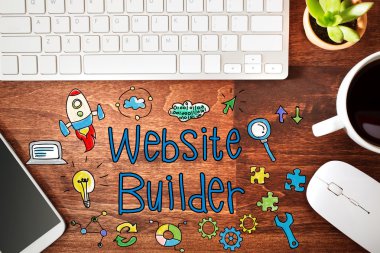 Web sitesi oluşturucu kavramı ile iş istasyonu 