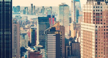 New York Şehri gün batımında ufuk çizgisi
