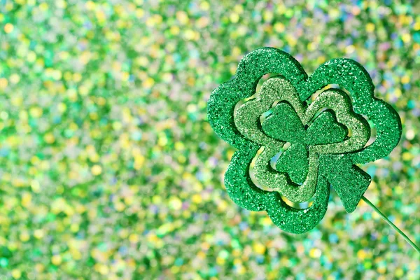 Saint Patricks Day glänsande gröna klöver — Stockfoto