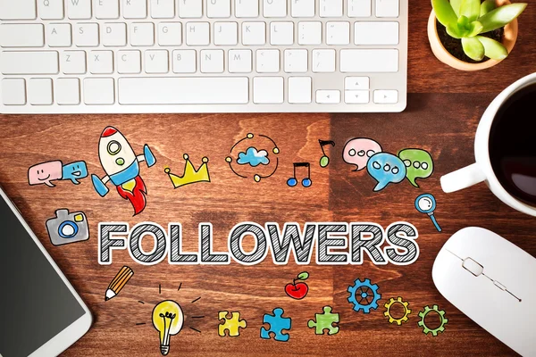 Followers concept with workstation — Stock Photo, Image