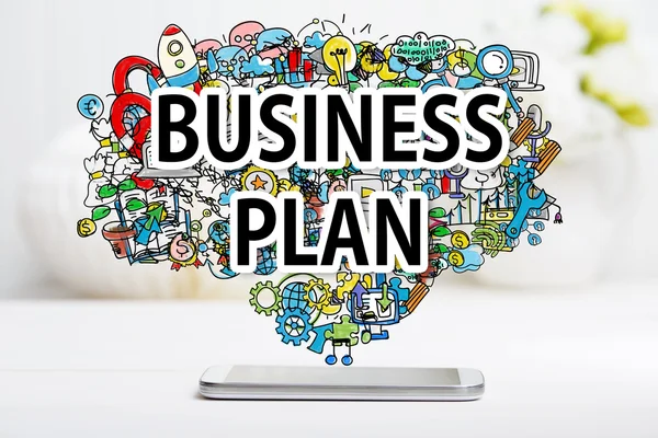 Businessplan-Konzept mit Smartphone — Stockfoto