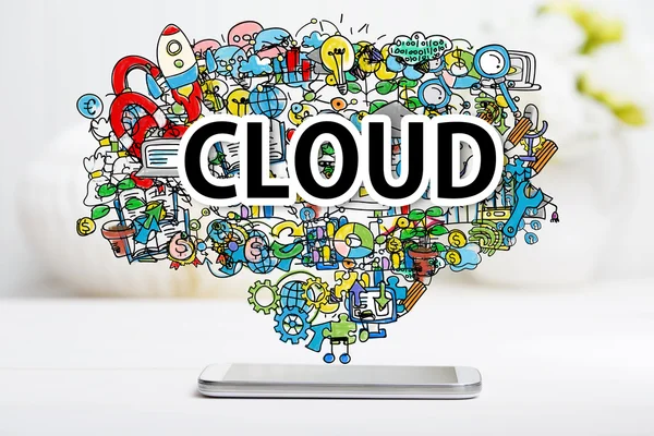 Cloud-Konzept mit Smartphone — Stockfoto
