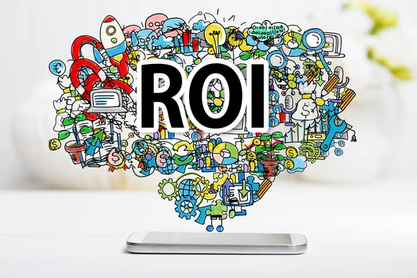 Concepto ROI con smartphone —  Fotos de Stock