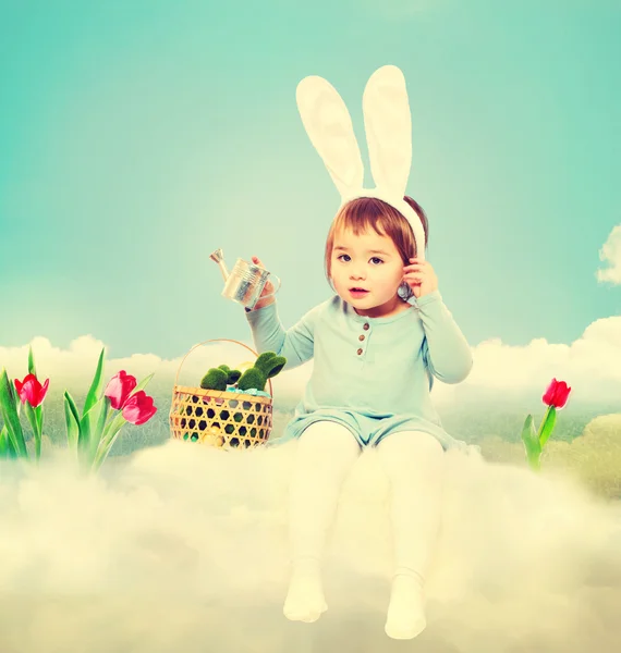 Toddler girl with Easter theme — Stock Photo, Image