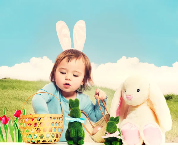 Toddler girl with Easter theme — Stock Photo, Image