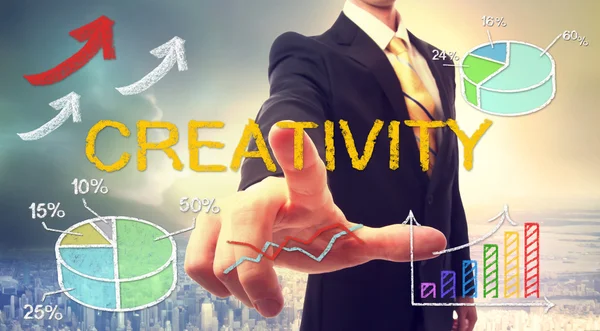 Kreativitet koncept med affärsman — Stockfoto