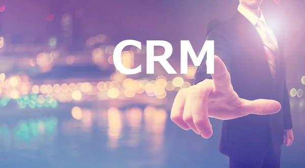 CRM koncept med affärsman — Stockfoto
