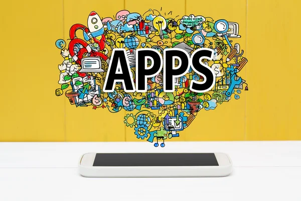 Apps concept met smartphone — Stockfoto