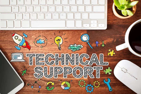 Technikai támogatás fogalmát a munkaállomás — Stock Fotó
