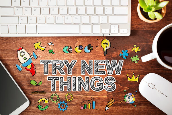 Try New Things concept with workstation